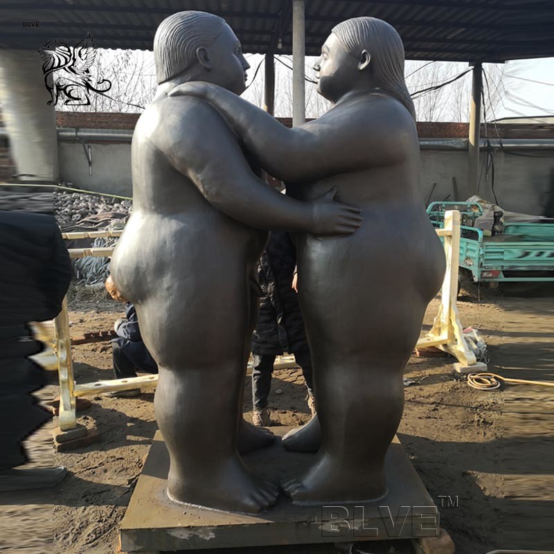 China Bronze Fat Lady Statue metal Two Abstract Fernando Botero Sculpture factory