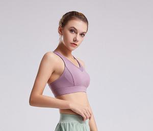 China Soft Fabric X Strap Back Womens Sports Bra Padded Moisture wicking factory