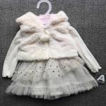 White Children's Winter Clothes Plush Baby Girl Winter Dress In Stock