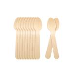 95mm 110mm Biodegradable Cutlery , Ice Cream Disposable Wooden Spoons