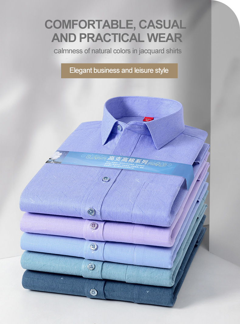 High Count Khmer Delivery Large Size Non-ironing Breathable Shirt for Business Casual