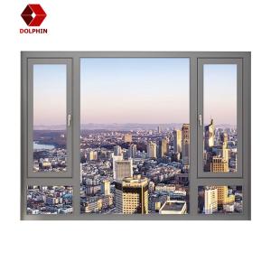 China Vertical Double Glazed Aluminum Casement Window Soundproof Heat Insulation Customized on sale