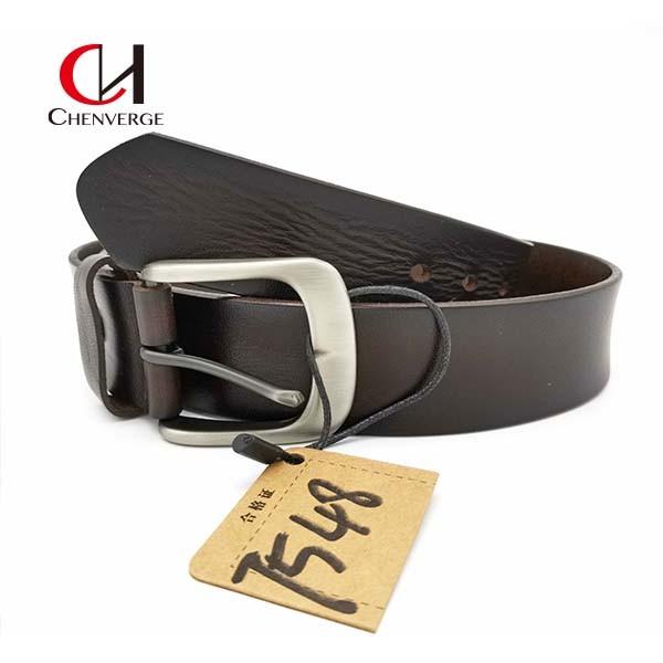 Multiscene Casual Leather Pin Buckle Belt , Durable Genuine Black Leather Belt