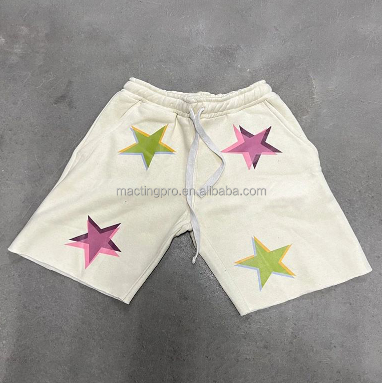Customized Labels Mens Sweat Shorts Distressed Cut Raw Hem Edge Shorts for Sports