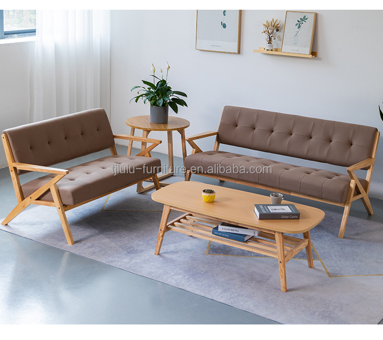 Solid Wood Fabric Wooden Sofa Chair W60*D73*H76CM The Ultimate Seating Solution for Modern Living Room and Hotel