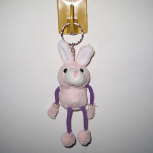 China pink stuffed plush rabbit keychain factory