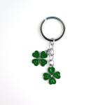 Zinc Alloy Soft Enamel Four Leaf Clover Keychain Charming Good Luck Accessory