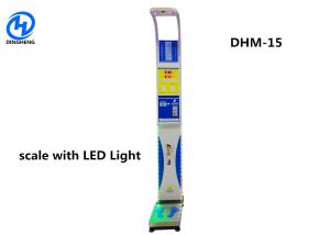 China Coin Slot Ultrasonic Height And Weight Machine With Flashing LED Light factory