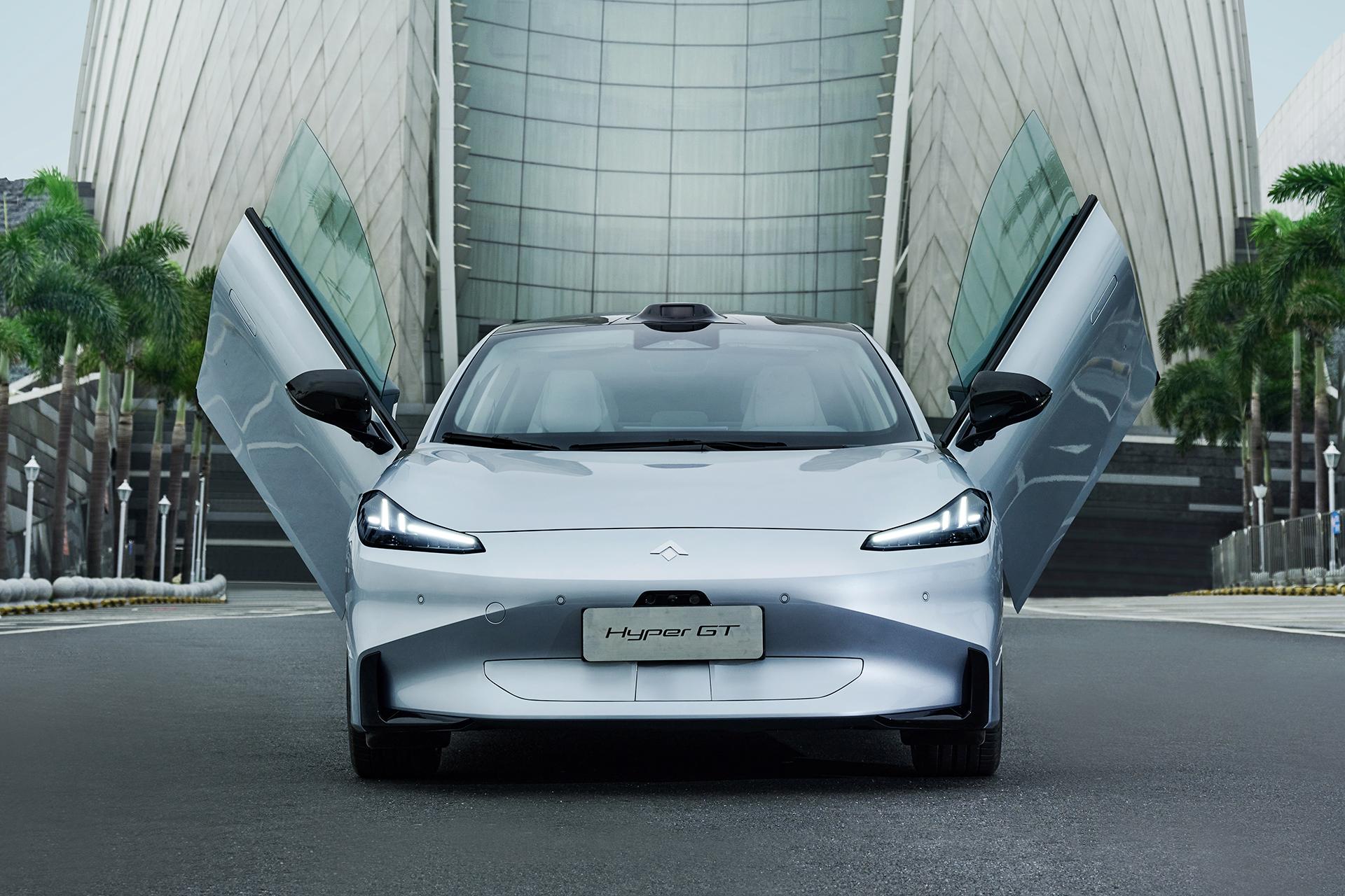 2024 0km Used Sedan Sport Cars 180kw 245ps Seven Wings 560KM GAC Aion Hyper GT 2023 Electric Sedan Car Electric Adjustment