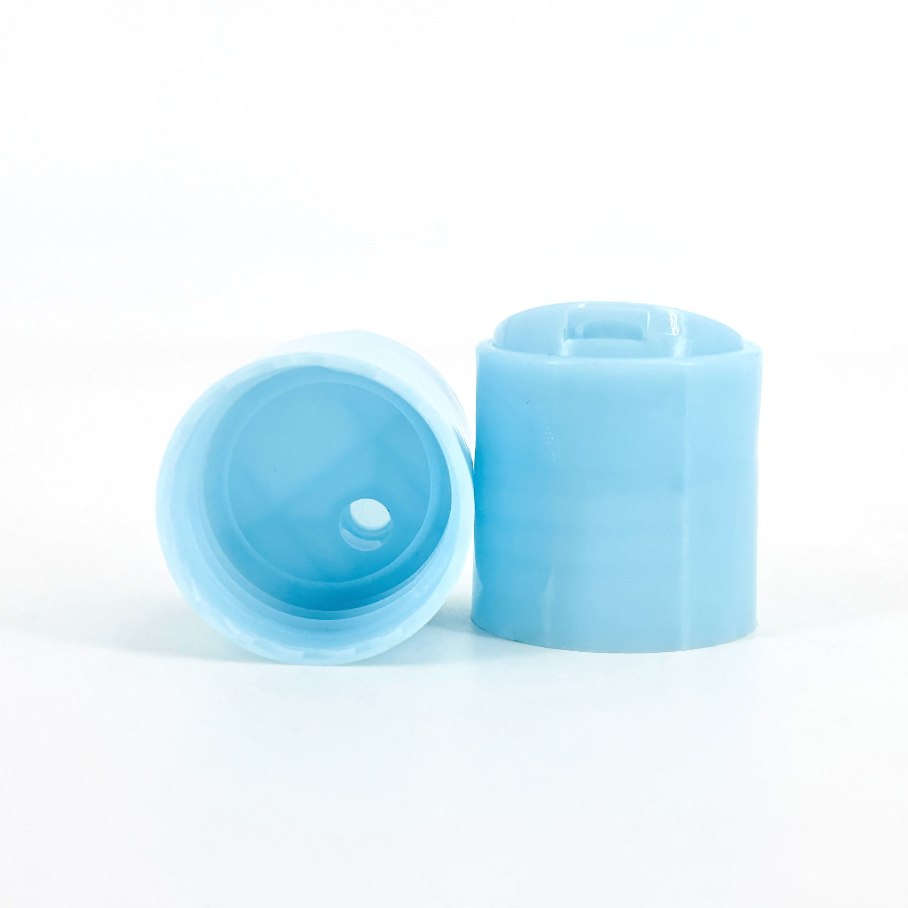 28/410 28mm Plastic Light Blue Disc Top Cap For Lotion Toner Serum Liquid Soap