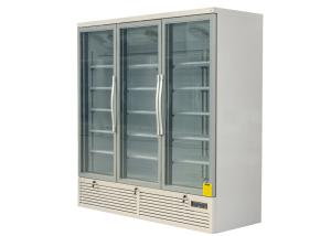 China R290 LOW-ENERGY GLASS VERTICAL THREE DOOR COMMERCIAL DISPLAY FREEZER factory