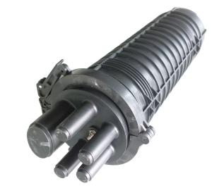 China Black color Plastic Dome / Vertical Fiber Optic Splice Closure ( 12, 24, 36, 48, 96 Cores) factory