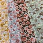 145cm Dress Polyester Viscose Floral Printed Woven Fabrics Muslin Shrink