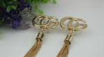Handbag hardware accessories gold zinc alloy letters logo metal end cap with