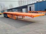 Brand new flatbed semi trailer 70ton 3 4 axles pan trailer Container Semi truck