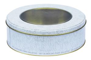 China Promotional Round Tin Cans , Metal Boxes ,Tin Cases With PVC Clear Window factory