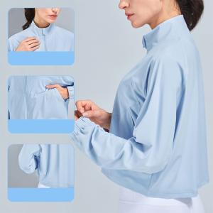 China Equestrian Long Sleeve Horse Riding Tops High Neck Lock Zipper 4 Colors factory