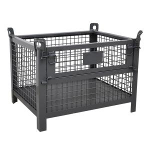 China CE RAL Powder Coated 1000KG Folding Wire Mesh Container factory