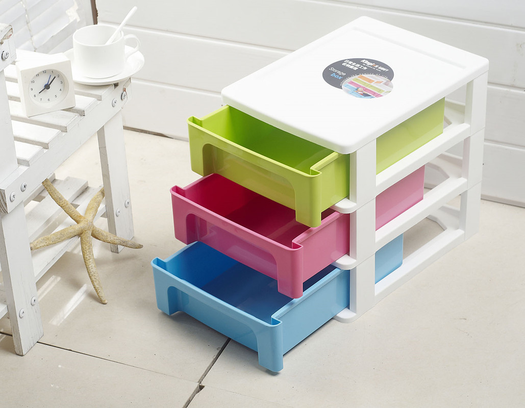 Multilayer 2 3 4 Two Three Drawer Plastic Drawer Organizer Cabinet