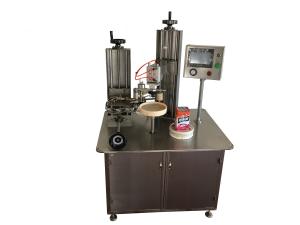 China Durable Makeup Boxes Packing Sticky Semi Automatic Canning Tape Sealing Machine factory