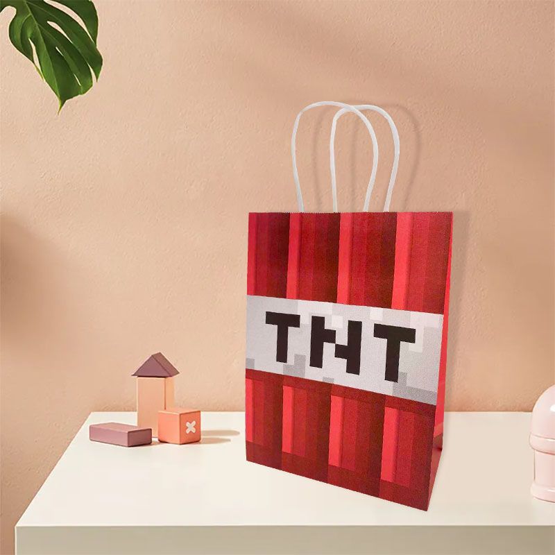 Hand Length Handle Purple Kraft Paper Candy Bags for Wedding and Gift Packaging