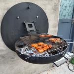 Dia 1000mm Portable Folding Wall Mounted Bbq Grill For Garden Cooking