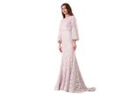 Mermaid Balloon Sleeve Saudi Arabic Evening Gowns Fully lined OEM / ODM