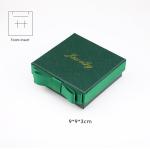 Luxury Green Color Rigid Cardboard Gold Logo Set Jewelry Gift Box With Ribbon