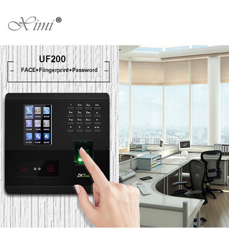 ZKUF200 RFID Card Biometric Time Attendance And Access Control System 2.8inch Color Screen With Camera TCP/IP Access Controller
