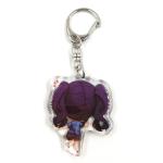 Custom cute girl printed quality acrylic clear epoxy resin keychain charm with