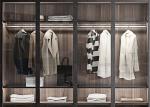 Corner Bedroom Wardrobe Closets With Sensor Led Metal Shelves