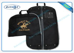 China Black ECO Friendly Non Woven Fabric Bags With Zipper And Handle Garment Bag factory