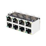 LPJE108XBGNL Tab Up 2X4 Port RJ45 Jack Connector Yellow/Green LED Without