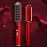 35W Ceramic Hair Straightener Comb , 200 Degree Electric Hair Straightener Brush