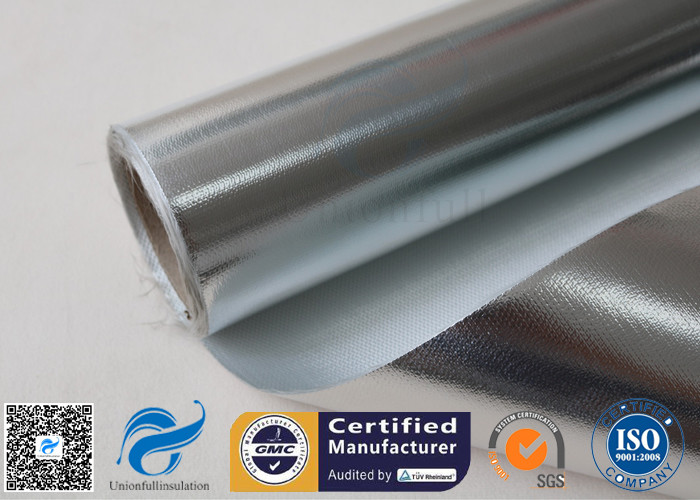 480 G / M2 Silver Coated Fabric Heat Reflective Aluminized Fiberglass Cloth