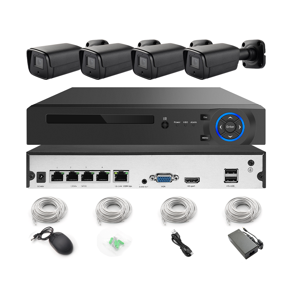 Customized 4CH 4MP IP Camera Outdoor Bullet Camera Surveillance Security POE NVR Kit