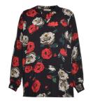 Woven Colorful Print Fashion Ladies V Neck Blouse In Plus Size-Factory Price