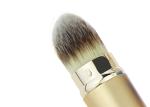 Middle Length Nylon Hair Retractable Powder Brush With Gold Handle