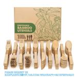Disposable Bamboo Wooden Cutlery Set | 100% All-Natural Eco-Friendly Biodegradab