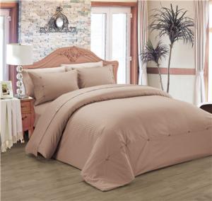 China Sateen Stripe 1800 Series Egyptian Cotton 4pcs Duvet Cover Set Home Hotel Use factory
