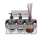 No Drilling Wall Mounted Bathroom Storage Rack WOVEN BASKET IRON WIRE Organizer