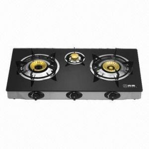 China 3-head Gas Stove with Cast Iron Burner and Coated Bottom factory