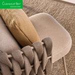 Customized Color Aluminum Frame Woven Rope Bar Stool Chair for Hotel Courtyard
