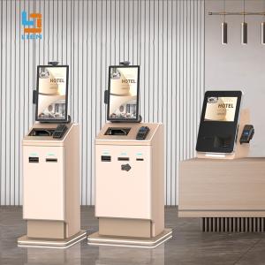 China Capacitive/IR Touch Cash Coin Payment Hotel Self Service Kiosk RFID Passport ID Reader factory