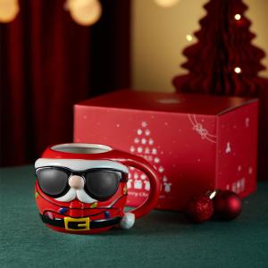Multi Color 3D Personality Ceramic Coffee Cup For Modern Drinking Chiristmas