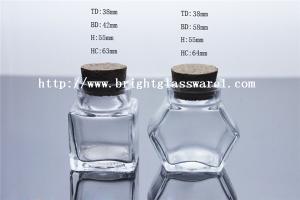 China glass storage jar with wooden lid, glass bottle factory