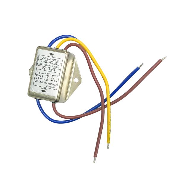 EMI Filter CW1B-1A-L 6A Power Purification Lead Type Single Phase AC Power