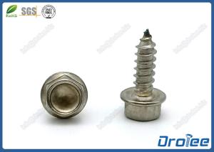 China Stainless Steel 18-8 / 304 Sheet Metal Screw Indented Hex Washer Head ST6.3-14 x 60mm factory