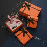 Luxury Gift Box Orange Cosmetic Cardboard Paper Gift Box Perfume Packaging