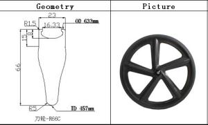 China New popular best price China 700c 66mm five-Spoke carbon wheels clincher road rike wheels factory